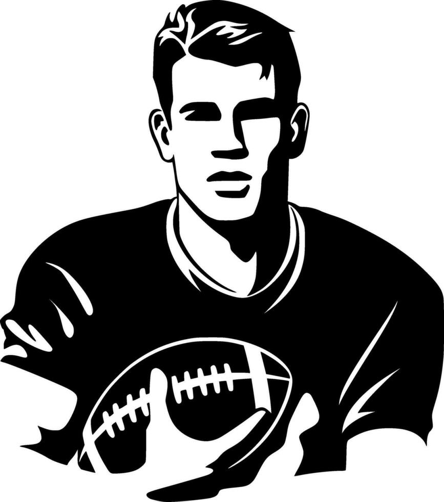 Football - Black and White Isolated Icon - Vector illustration