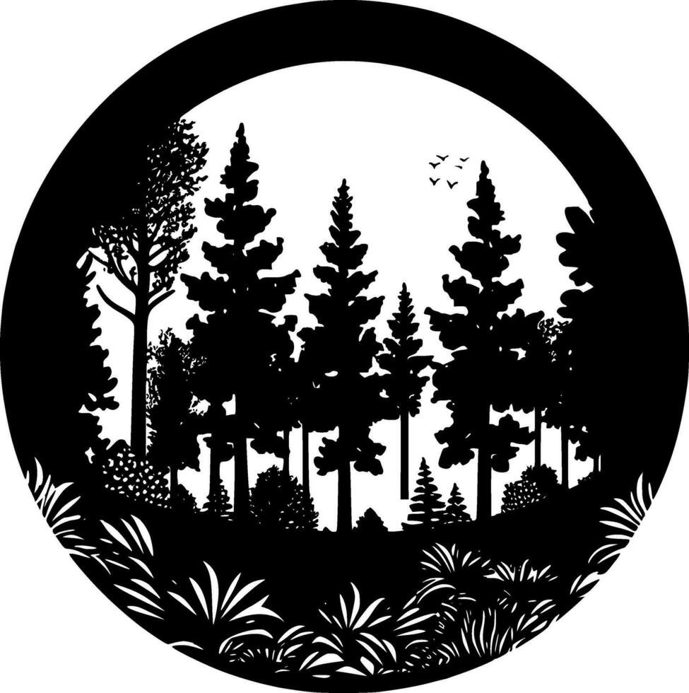 bosque - minimalista y plano logo - vector ilustración