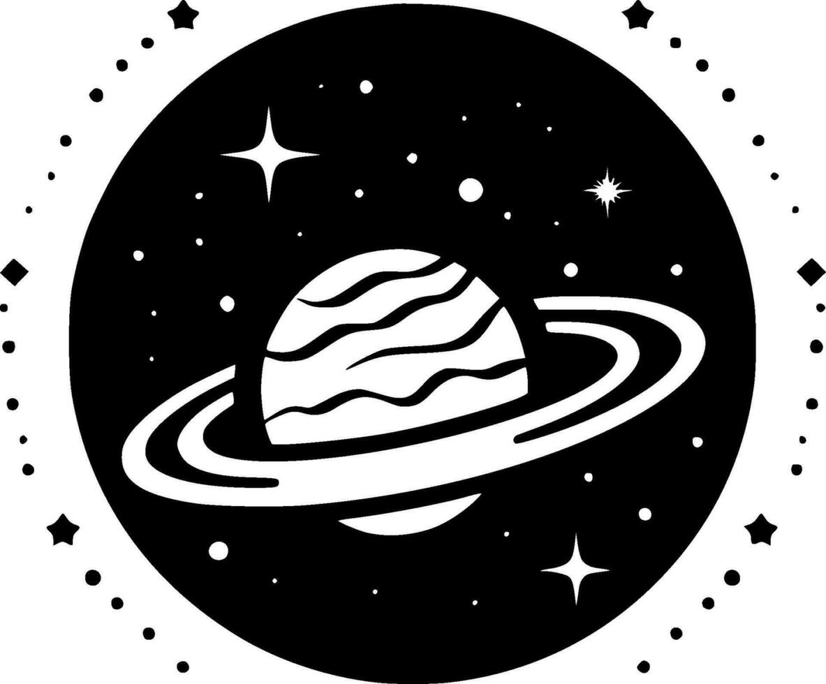 Galaxy, Minimalist and Simple Silhouette - Vector illustration