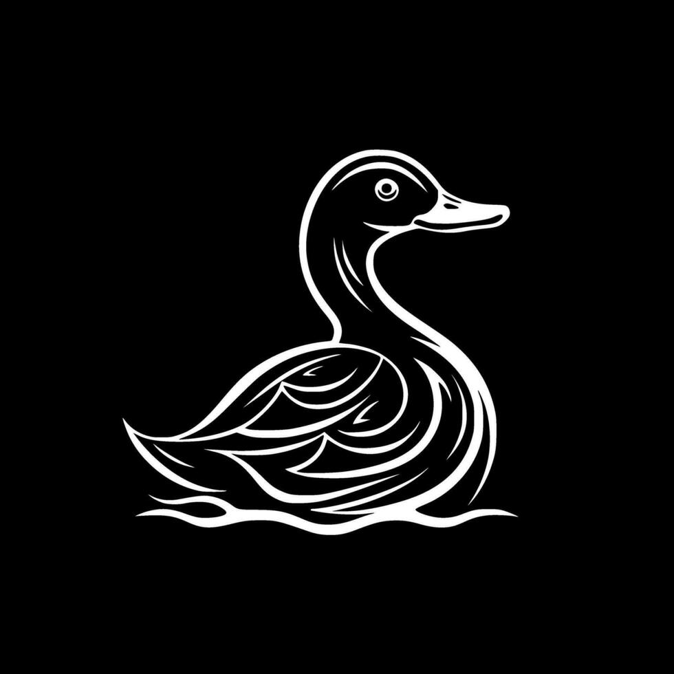 Duck, Minimalist and Simple Silhouette - Vector illustration