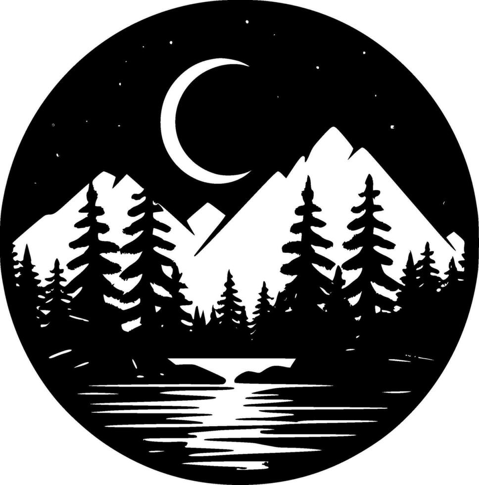 Forest, Minimalist and Simple Silhouette - Vector illustration