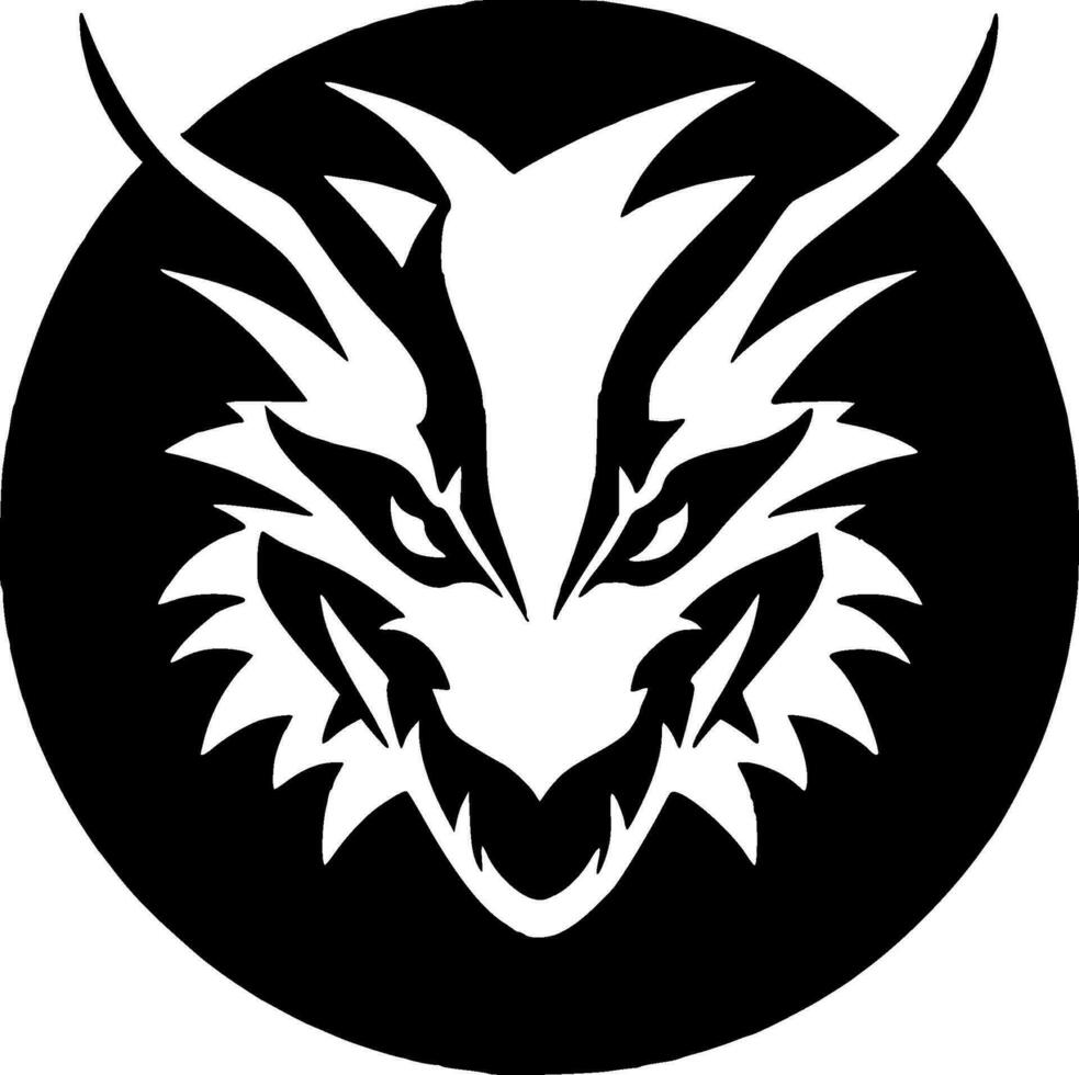 Dragon, Minimalist and Simple Silhouette - Vector illustration