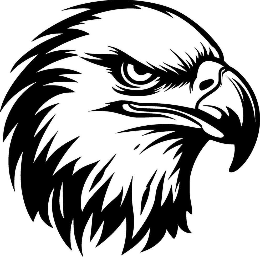 Eagle, Black and White Vector illustration