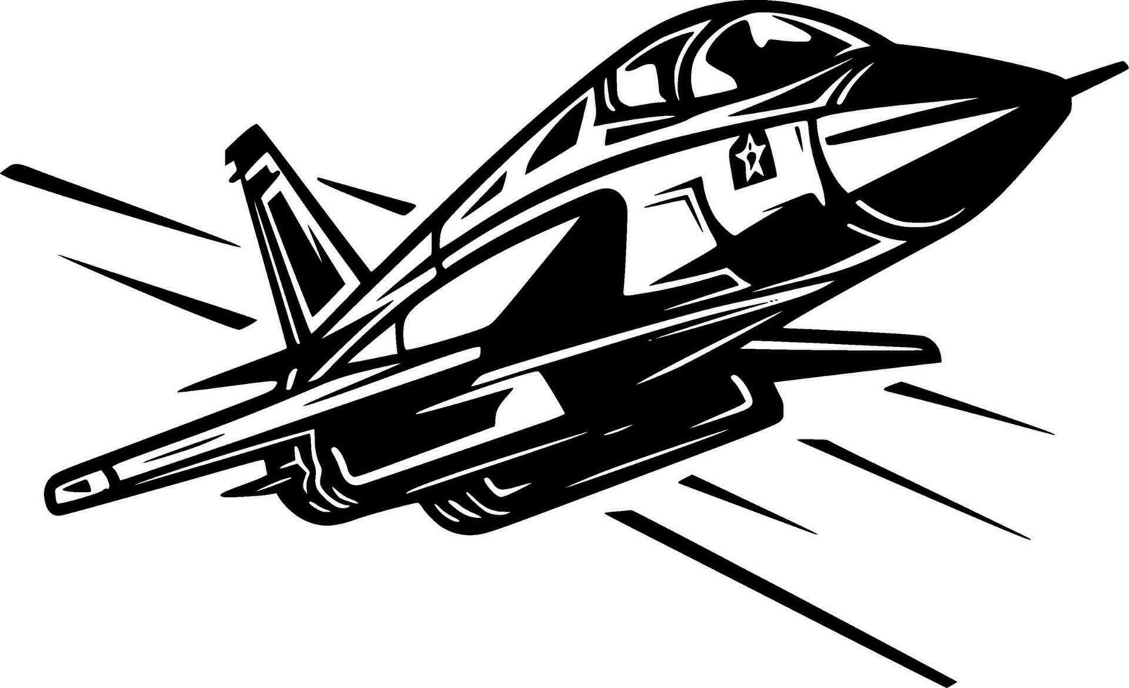 Fighter Jet - Minimalist and Flat Logo - Vector illustration