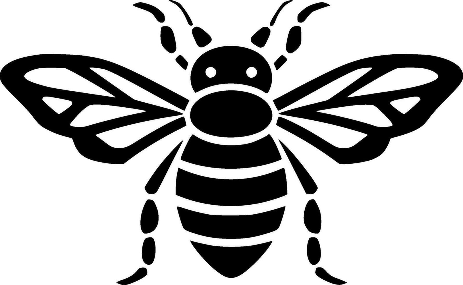 Bee - Black and White Isolated Icon - Vector illustration