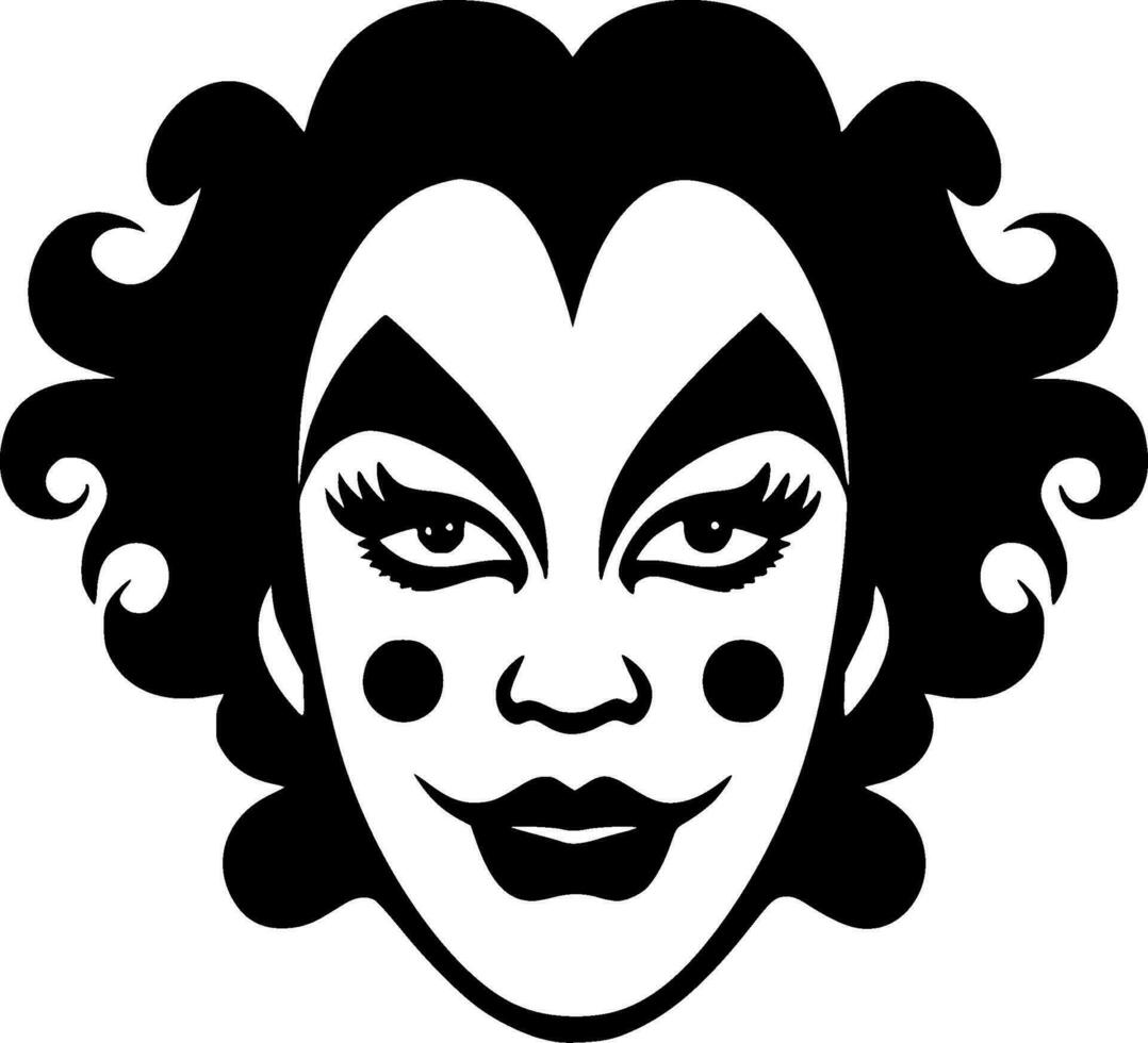 Clown, Minimalist and Simple Silhouette - Vector illustration