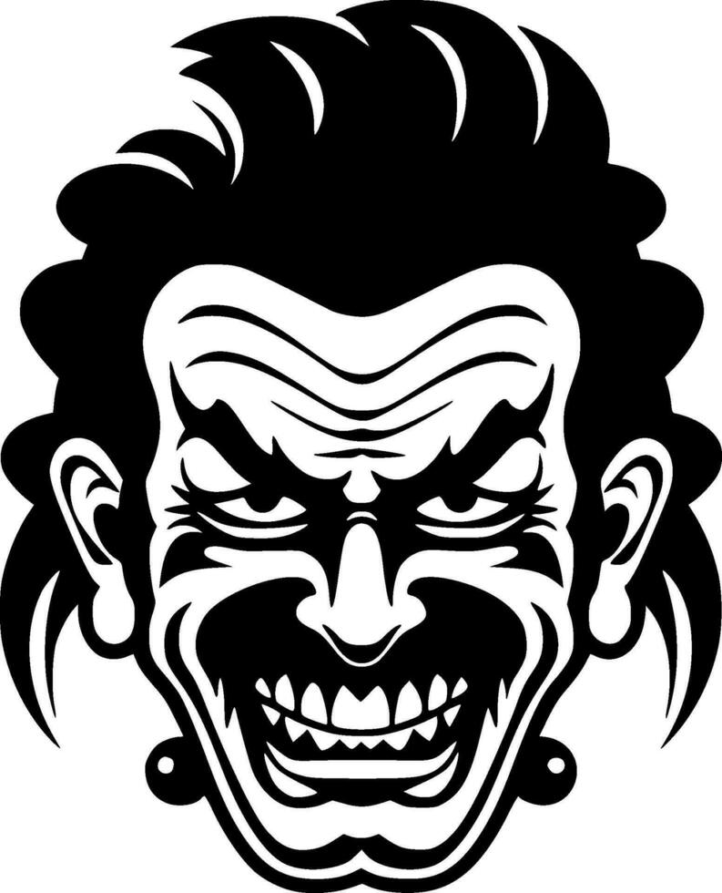Clown - Black and White Isolated Icon - Vector illustration