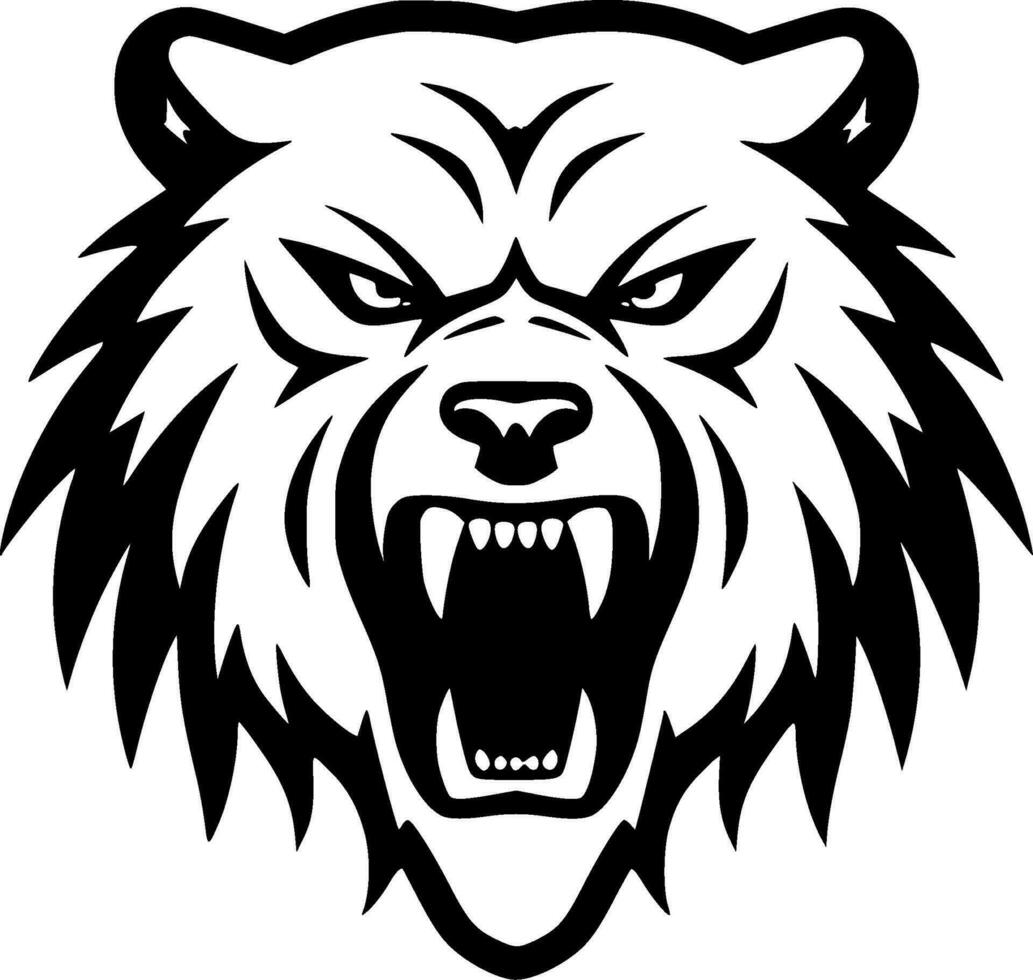 Bear, Black and White Vector illustration