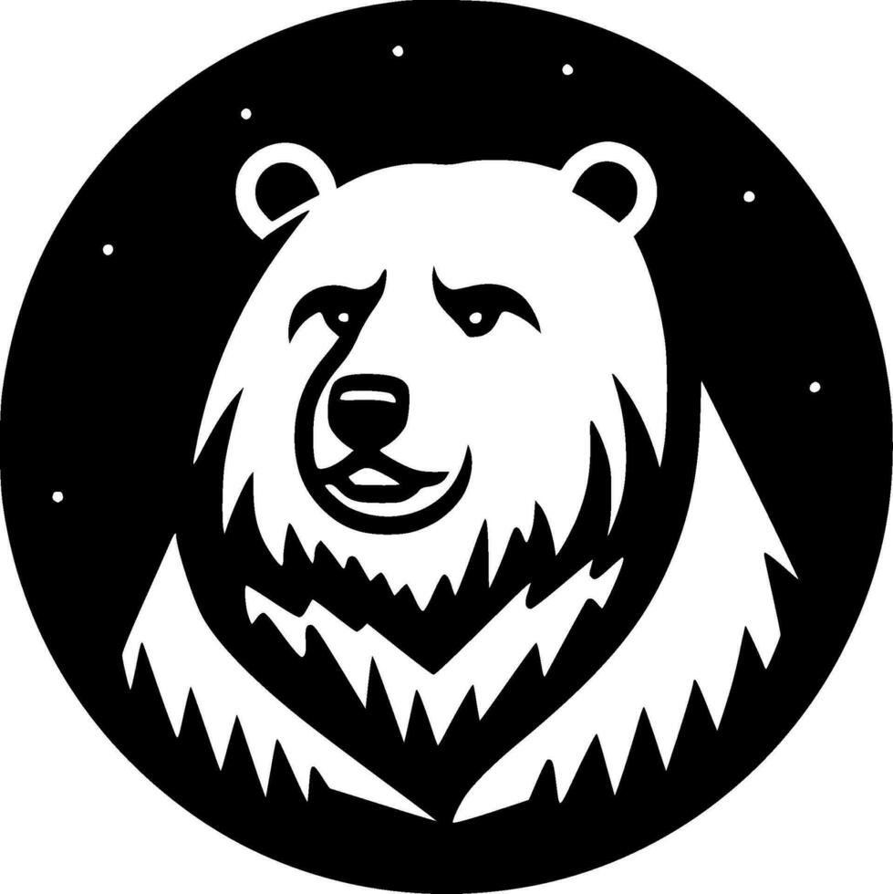 oso - negro y blanco aislado icono - vector ilustración