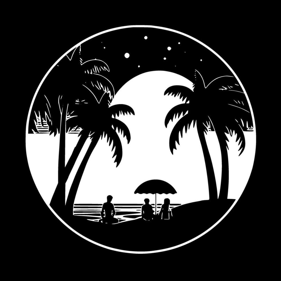 playa - minimalista y plano logo - vector ilustración