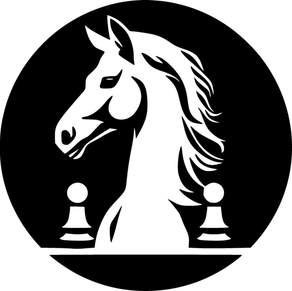 Chess, Black and White Vector illustration