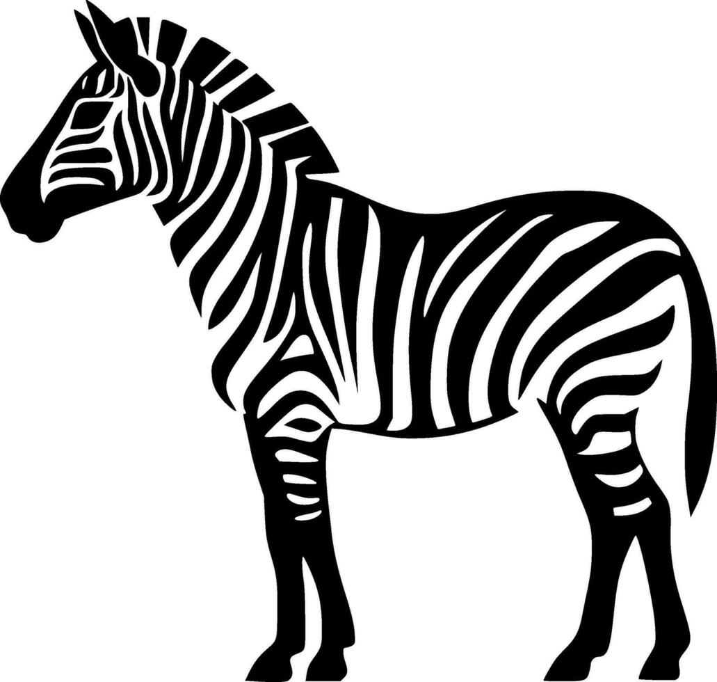 Zebra, Black and White Vector illustration