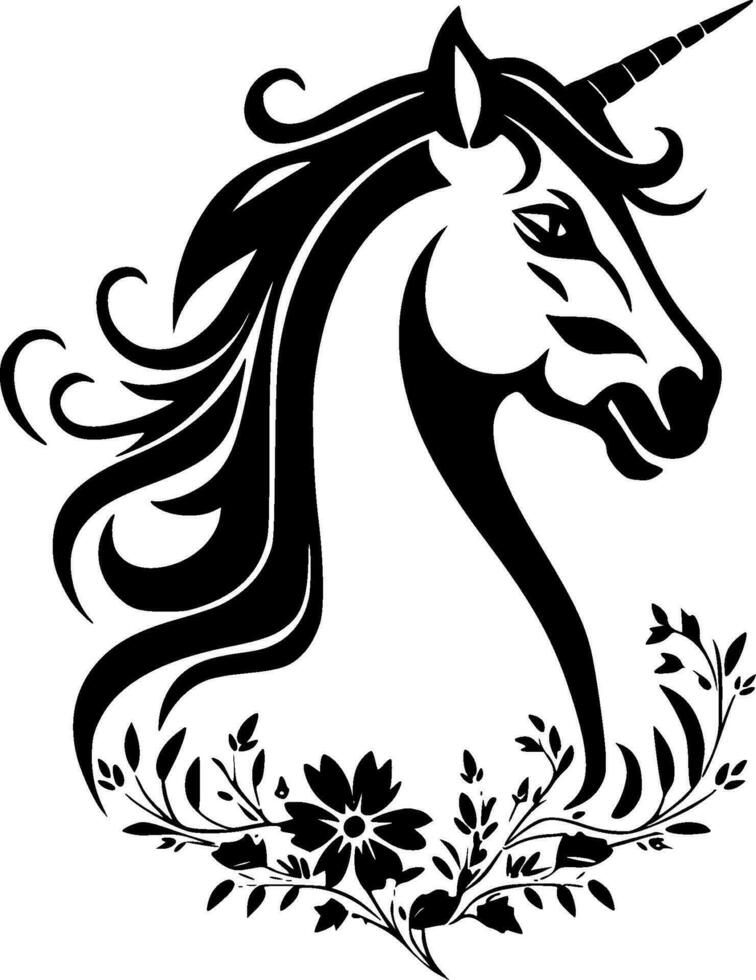 Unicorn, Minimalist and Simple Silhouette - Vector illustration