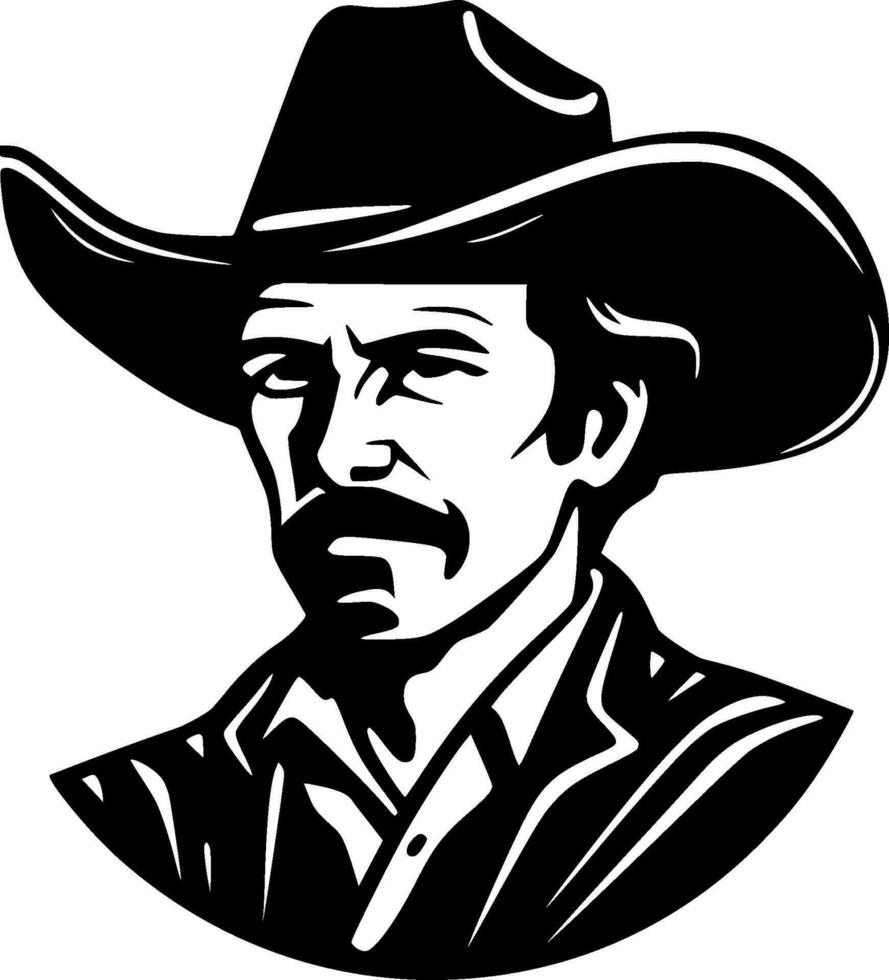 Western, Black and White Vector illustration