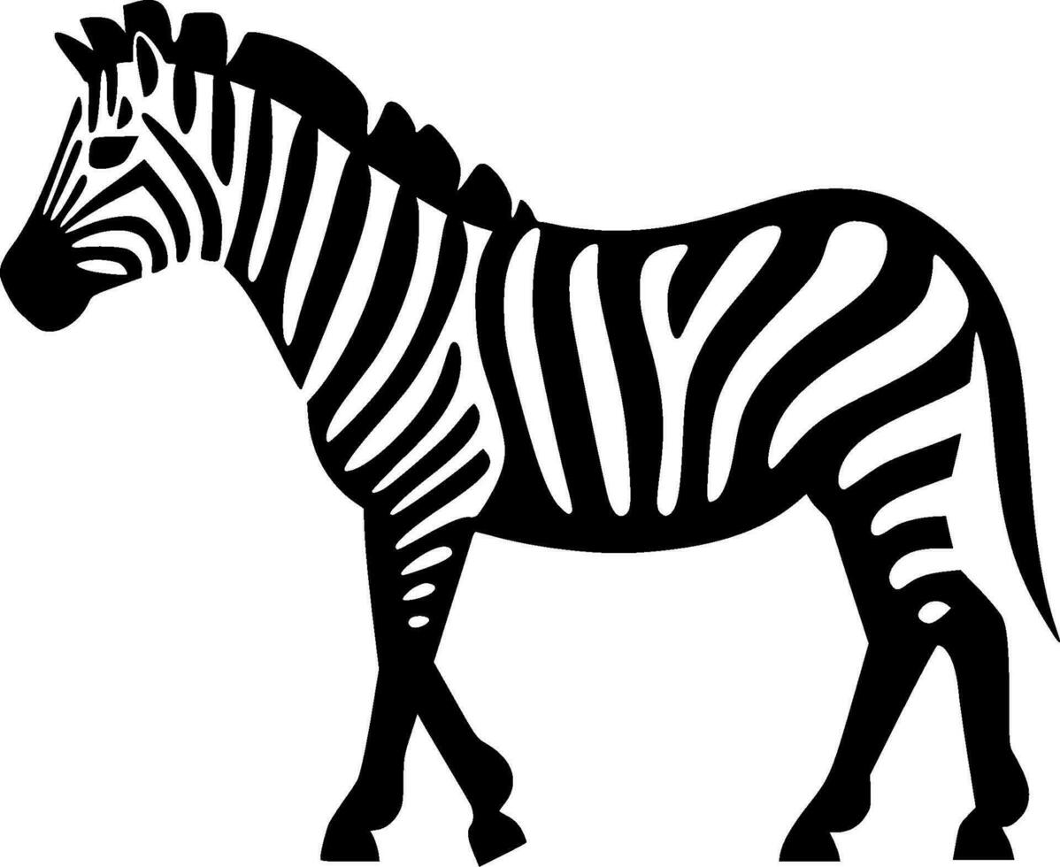 Zebra - Black and White Isolated Icon - Vector illustration