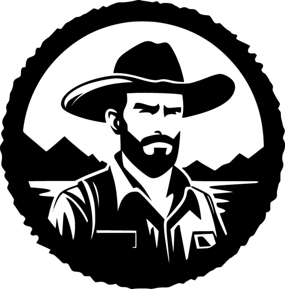 Western - Minimalist and Flat Logo - Vector illustration