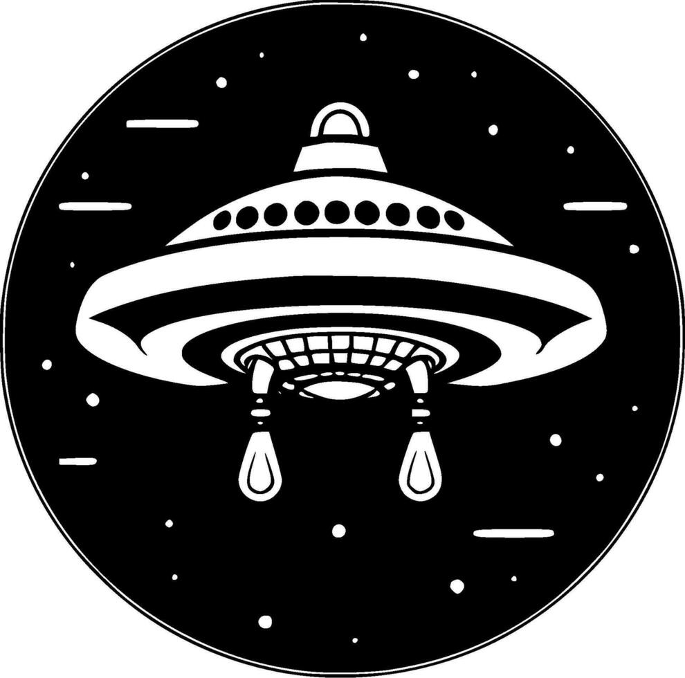 UFO, Minimalist and Simple Silhouette - Vector illustration