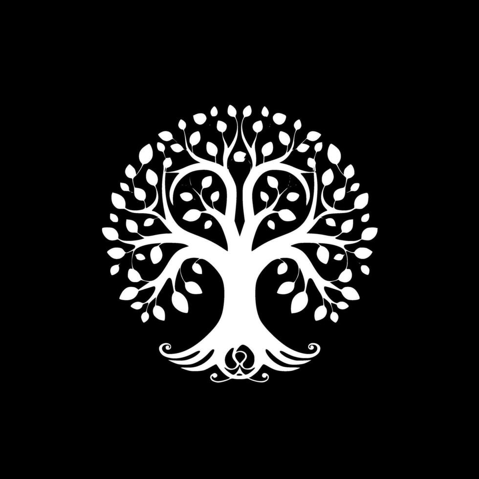 árbol - minimalista y plano logo - vector ilustración