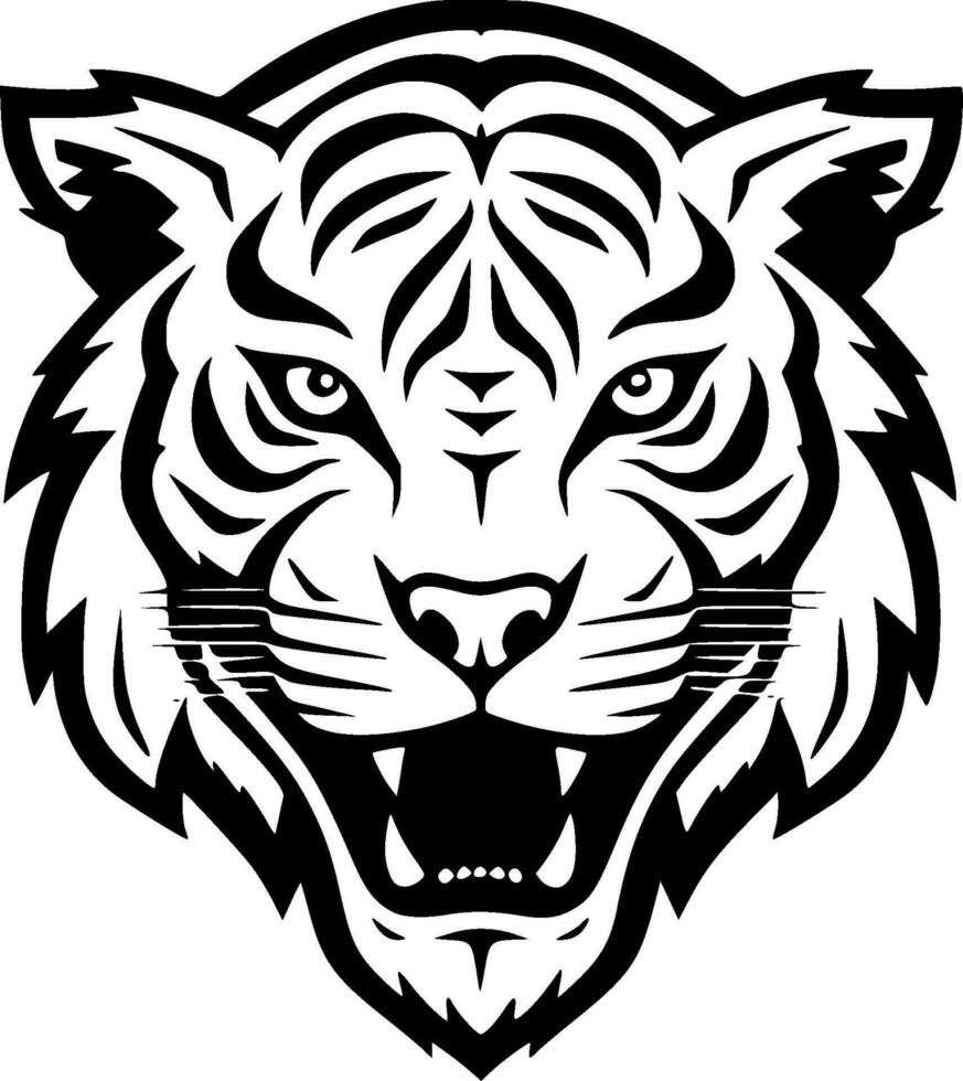 Tigre - minimalista y plano logo - vector ilustración