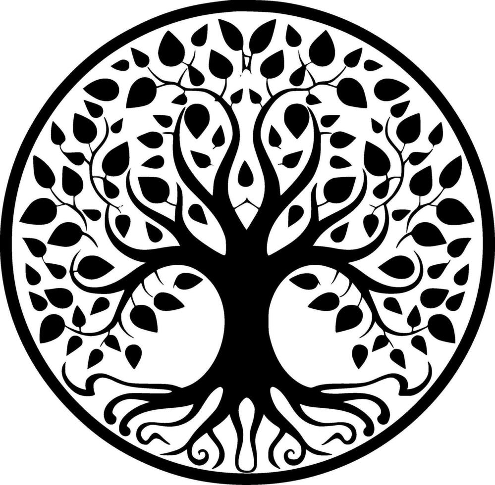 Tree, Minimalist and Simple Silhouette - Vector illustration