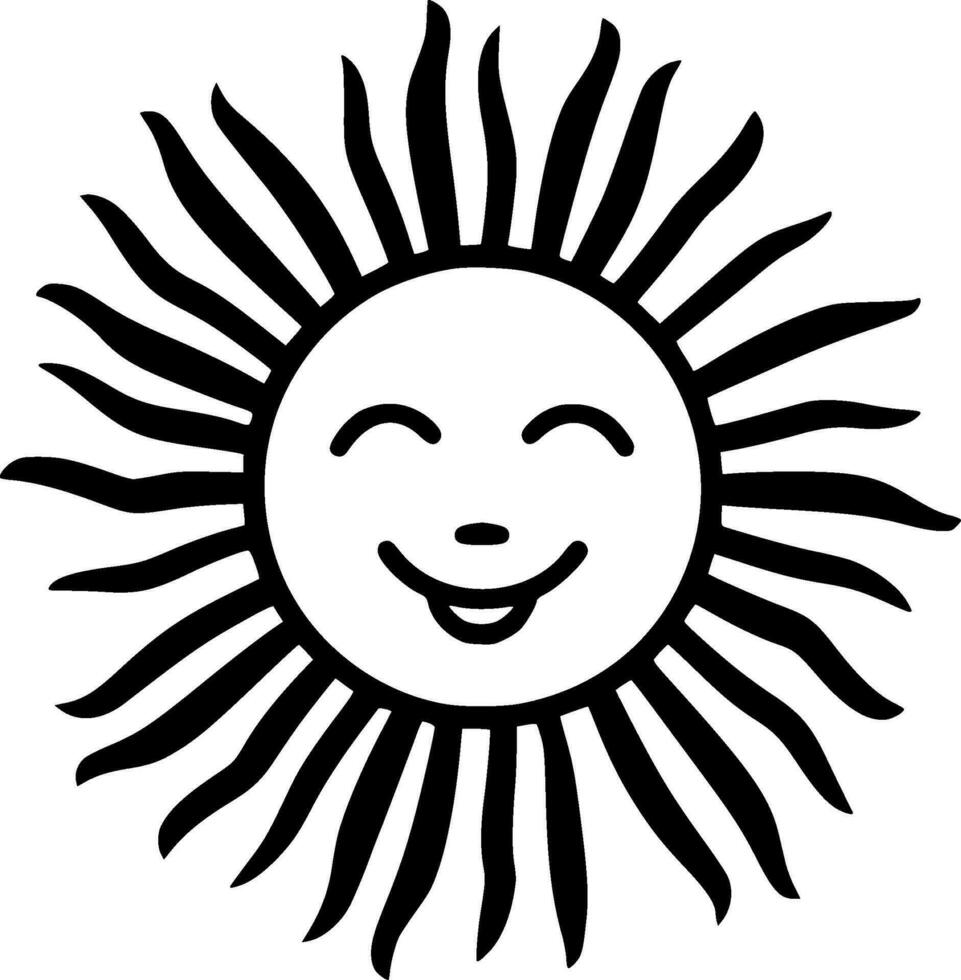 Sun, Minimalist and Simple Silhouette - Vector illustration