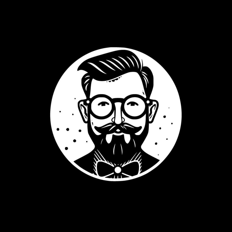 Teacher, Black and White Vector illustration