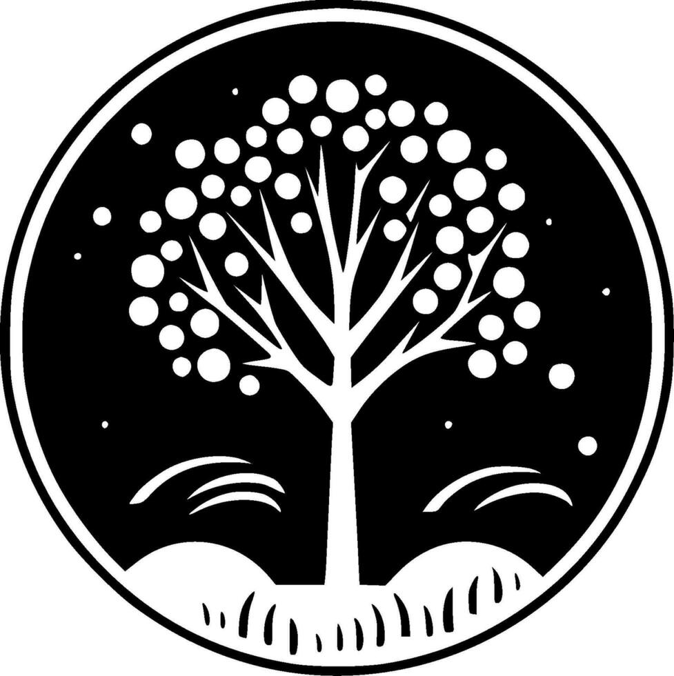 Spring, Black and White Vector illustration