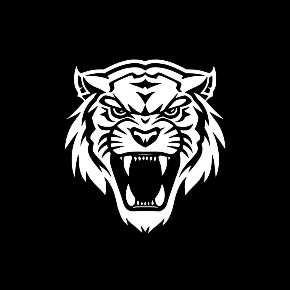 tigre, negro y blanco vector ilustración