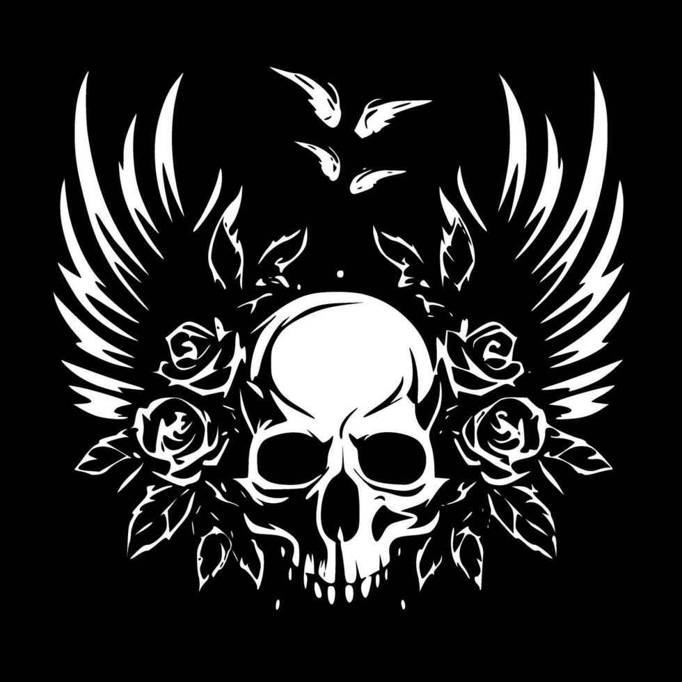 Skull, Minimalist and Simple Silhouette - Vector illustration