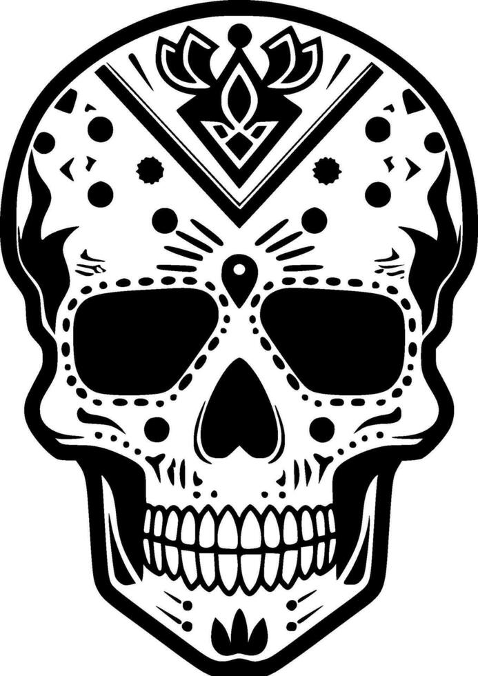 Skull, Black and White Vector illustration