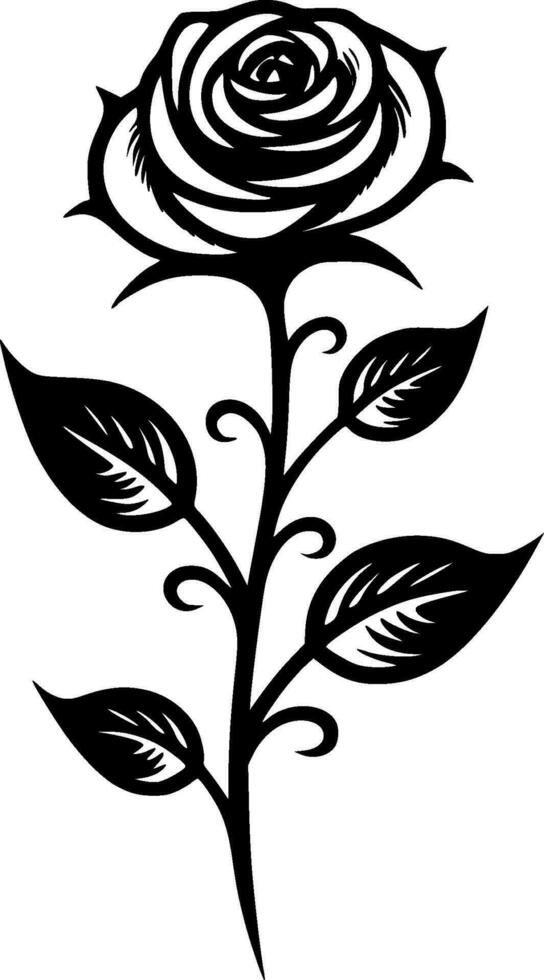 Roses, Black and White Vector illustration