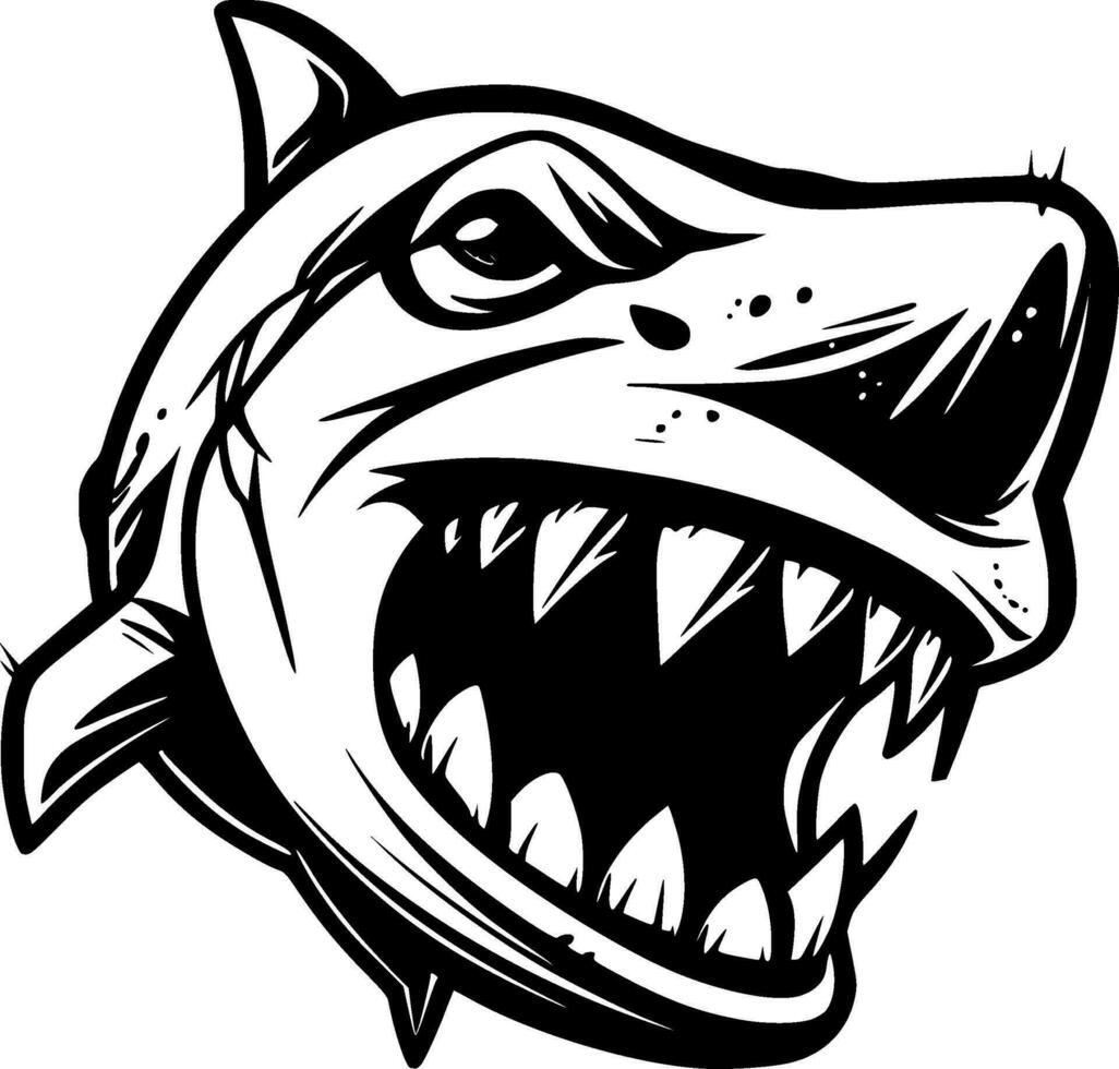 Shark, Minimalist and Simple Silhouette - Vector illustration