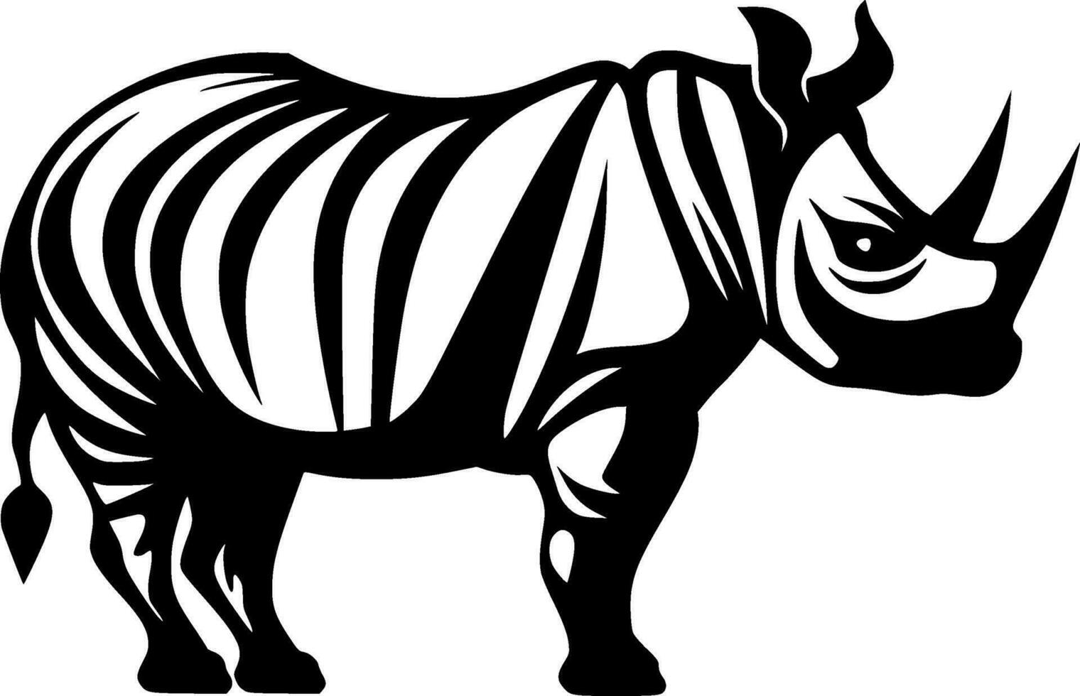 Rhinoceros, Minimalist and Simple Silhouette - Vector illustration