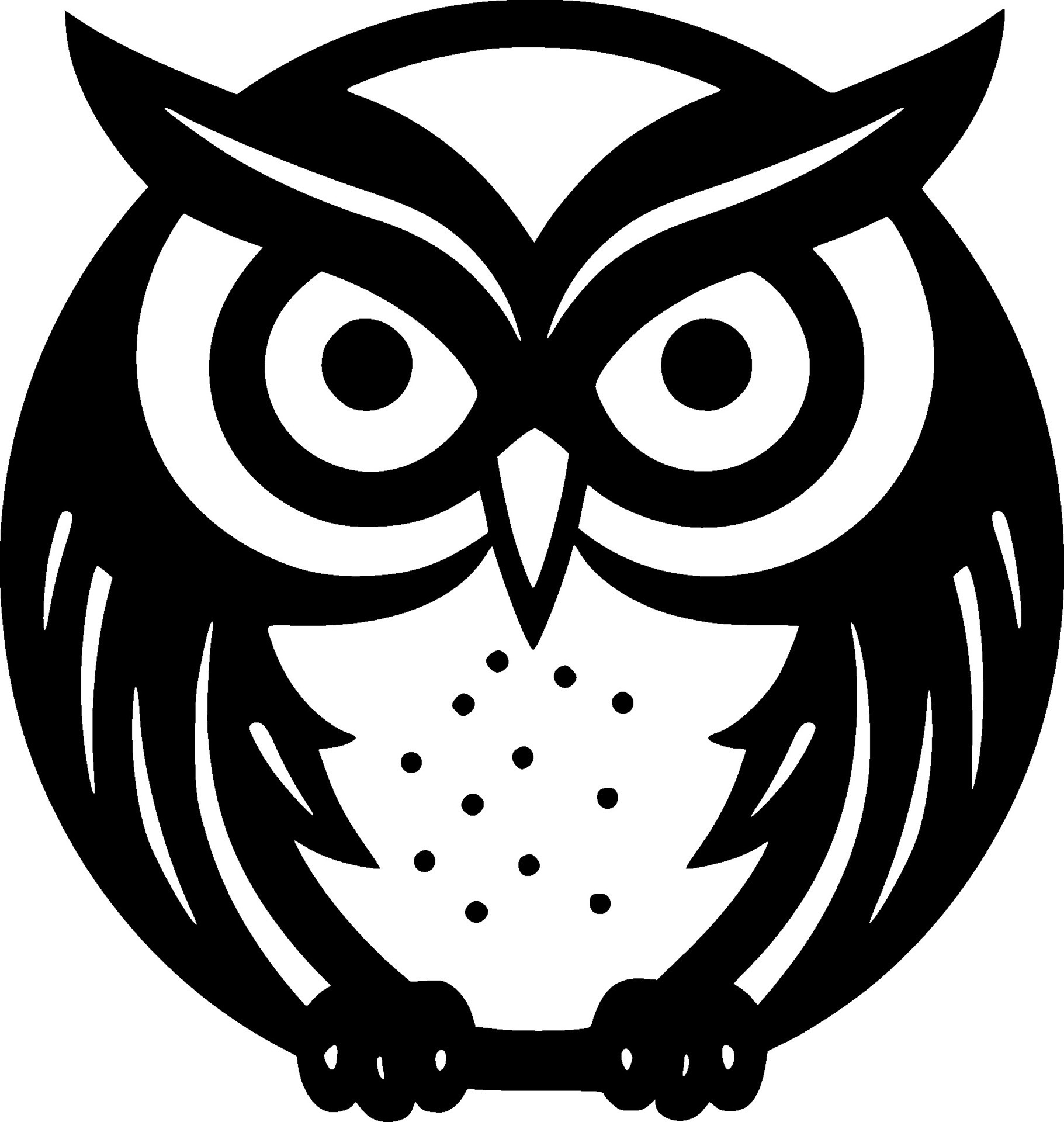 Owl, Black and White Vector illustration 29365287 Vector Art at Vecteezy