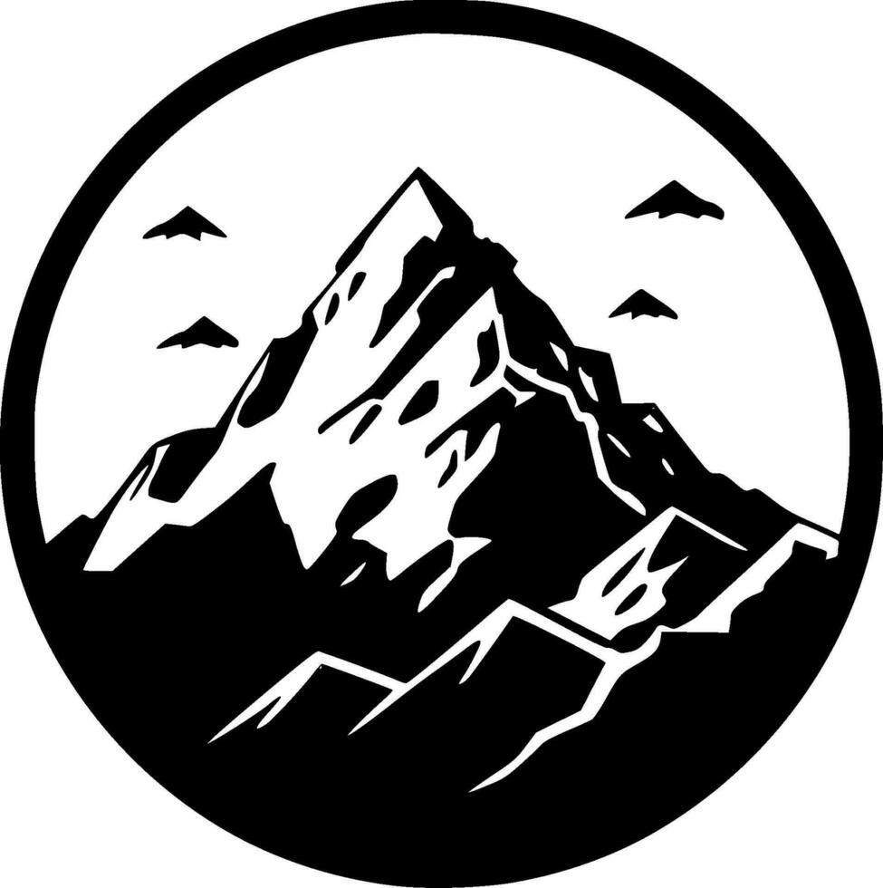 Mountain, Black and White Vector illustration