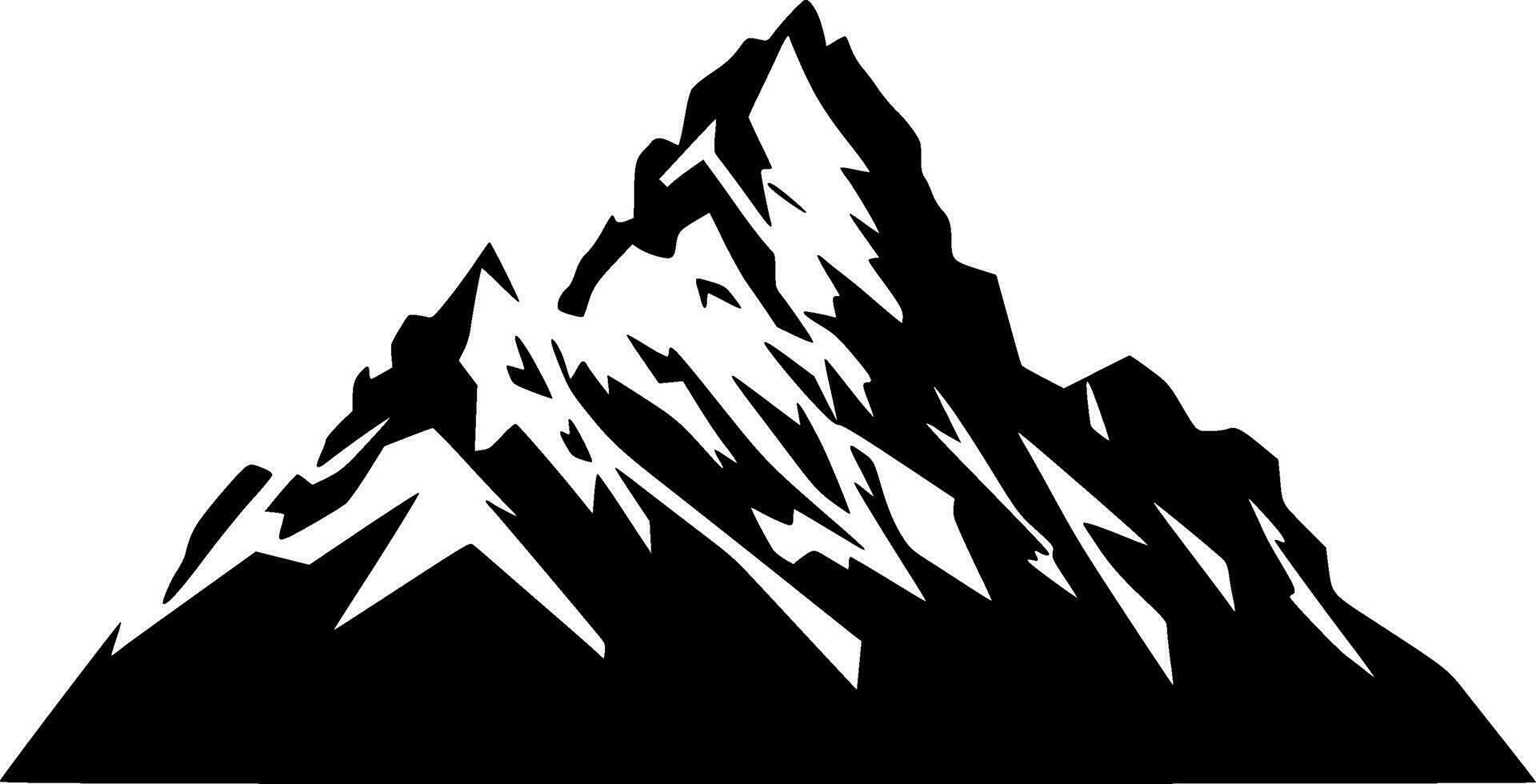 Mountains, Black and White Vector illustration