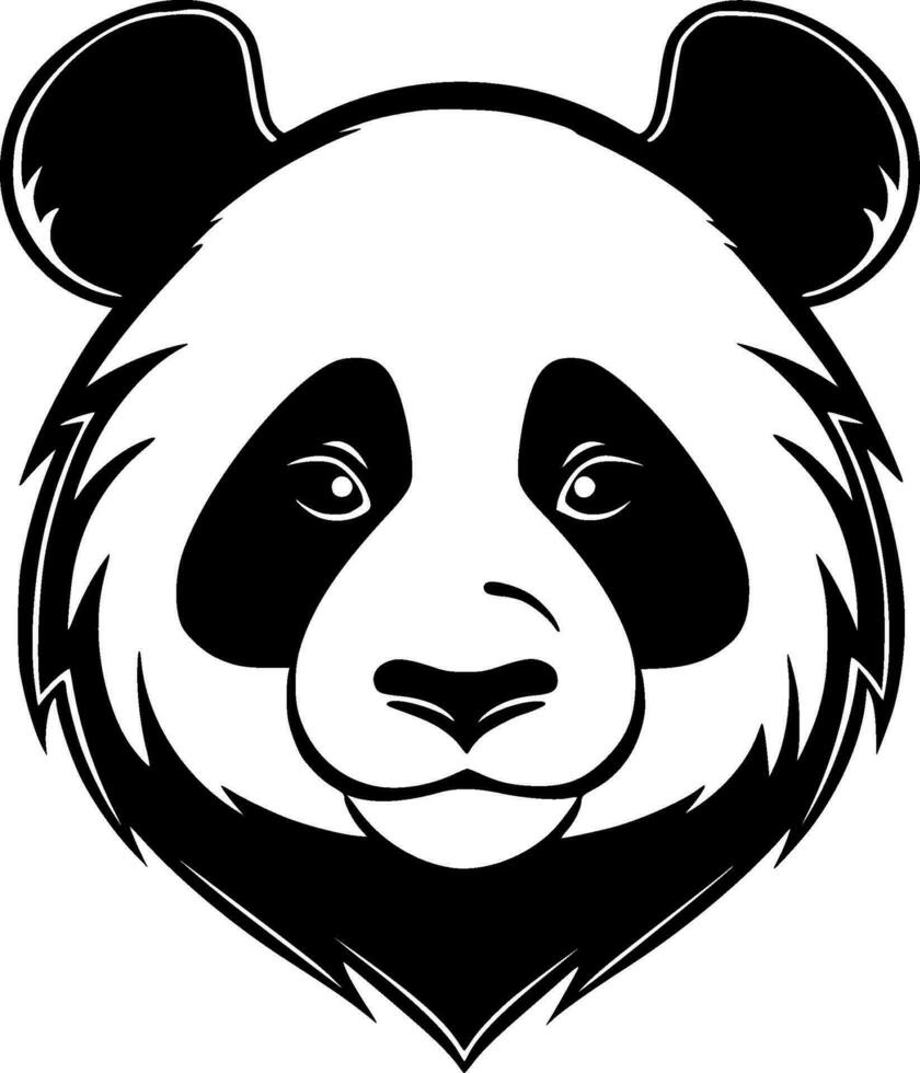 panda - negro y blanco aislado icono - vector ilustración