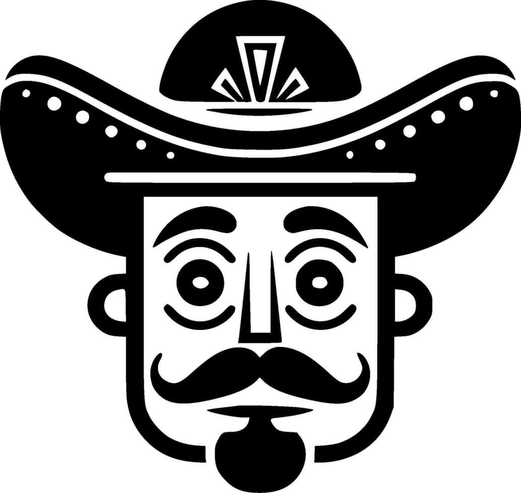 mexicano, minimalista y sencillo silueta - vector ilustración