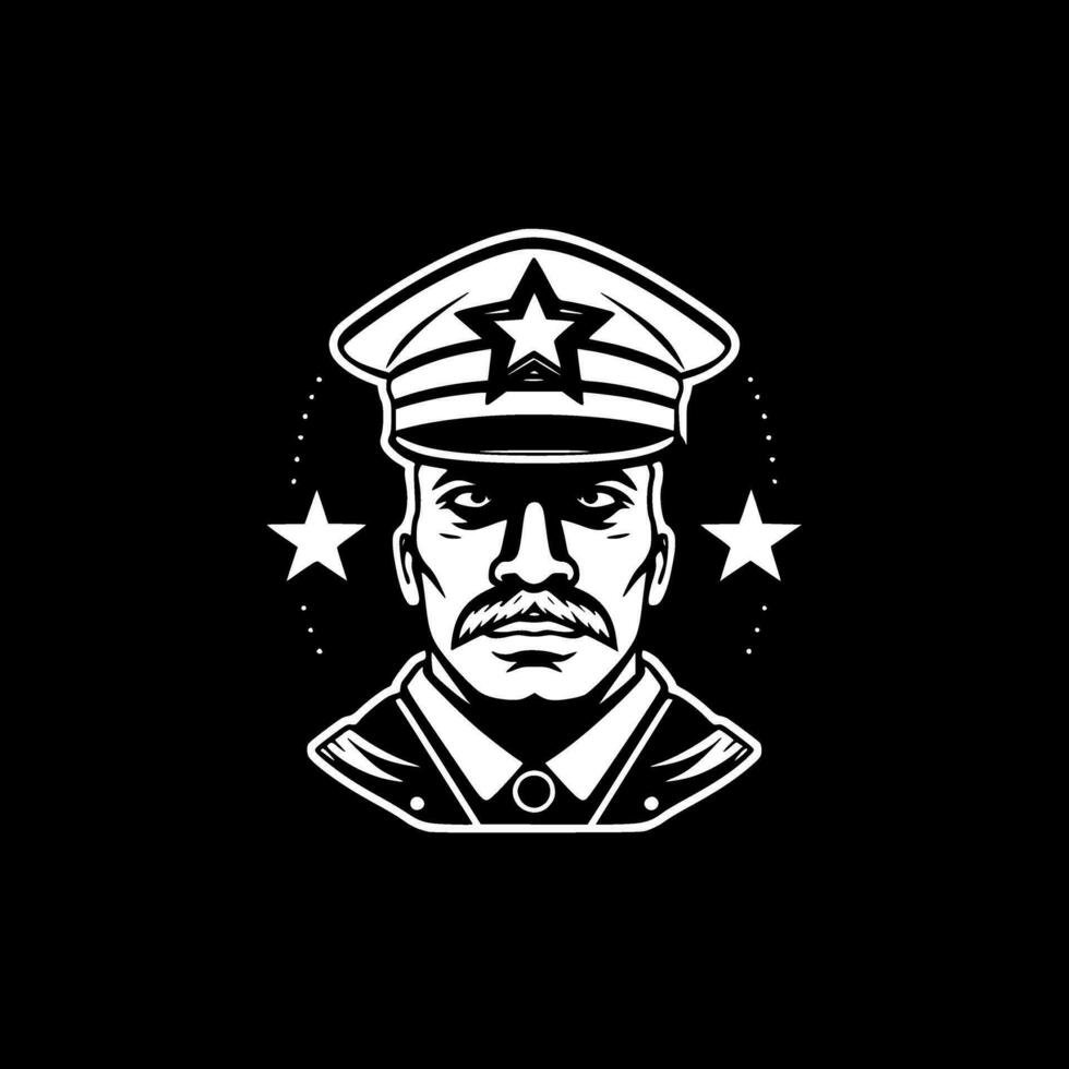 militar, negro y blanco vector ilustración