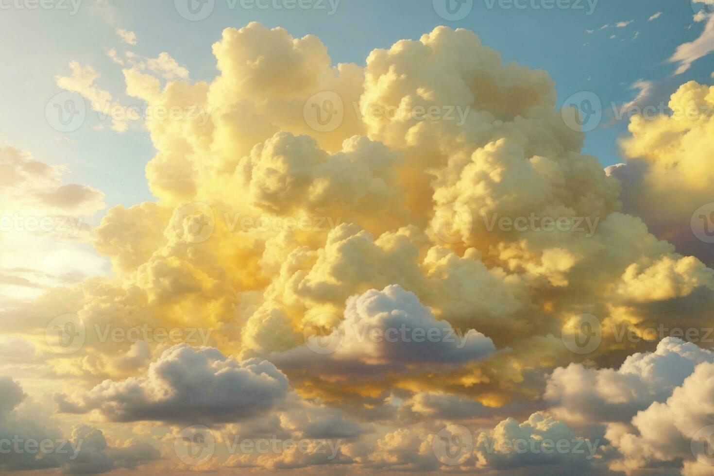 Yellow Clouds Background, Clouds Backgound, Generative Ai photo