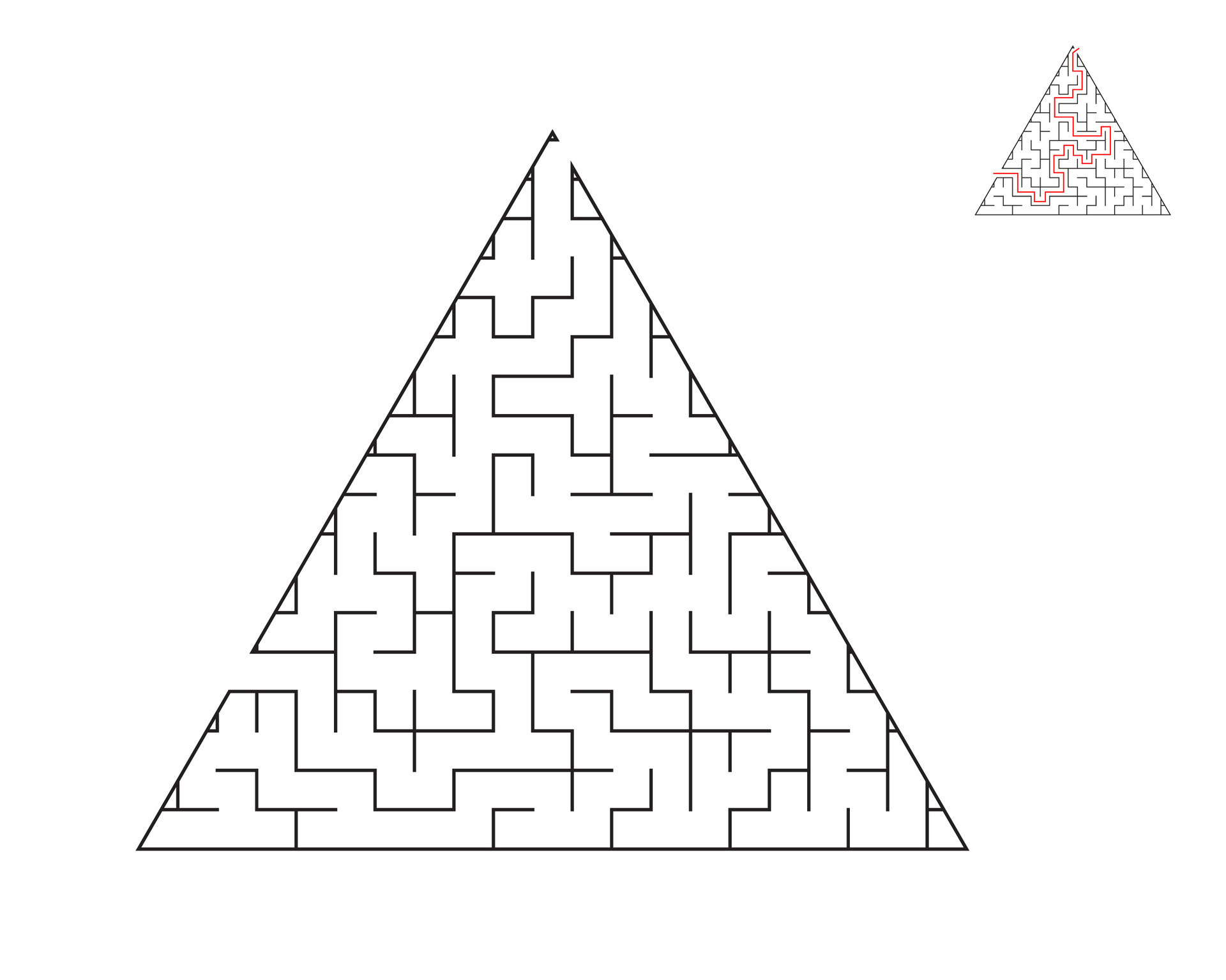 Triangle maze, logic game with labyrinths. maze game. A maze with