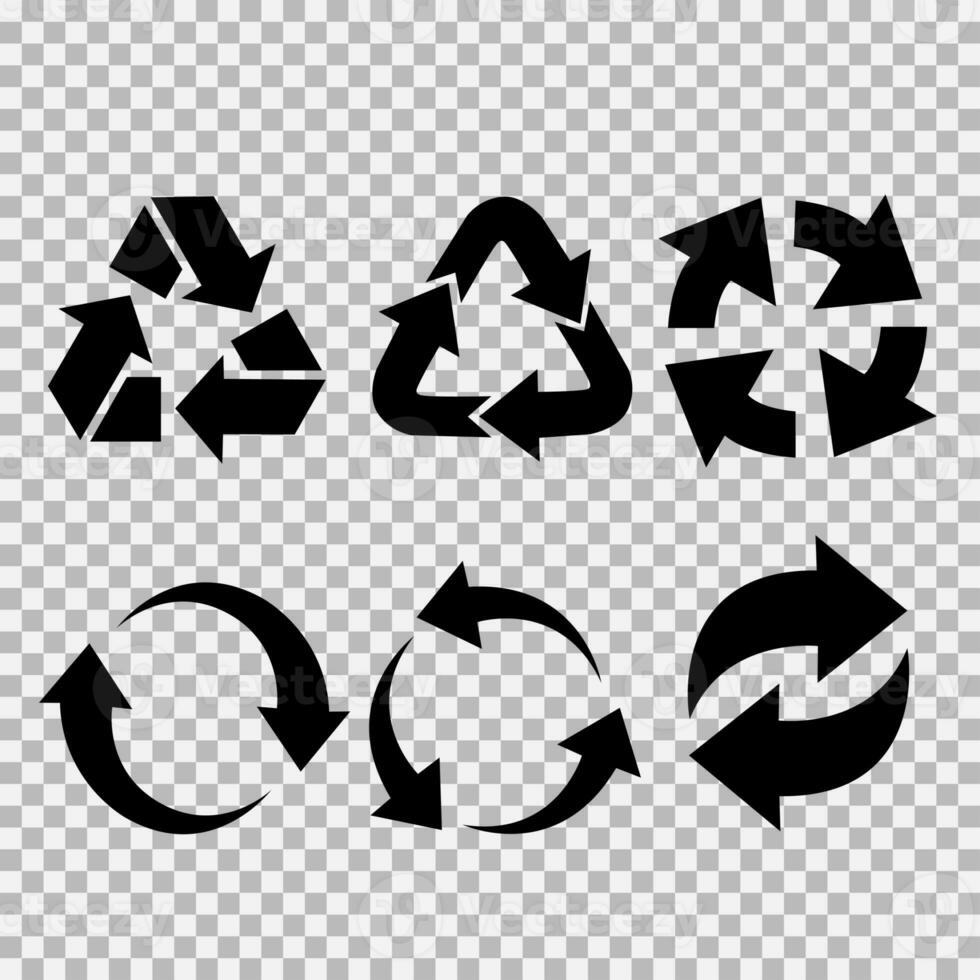 Recycling flat vector icons set. Arrows flat vector icons set photo