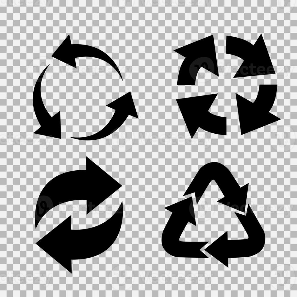 Recycling flat vector icons set. Arrows flat vector icons set photo