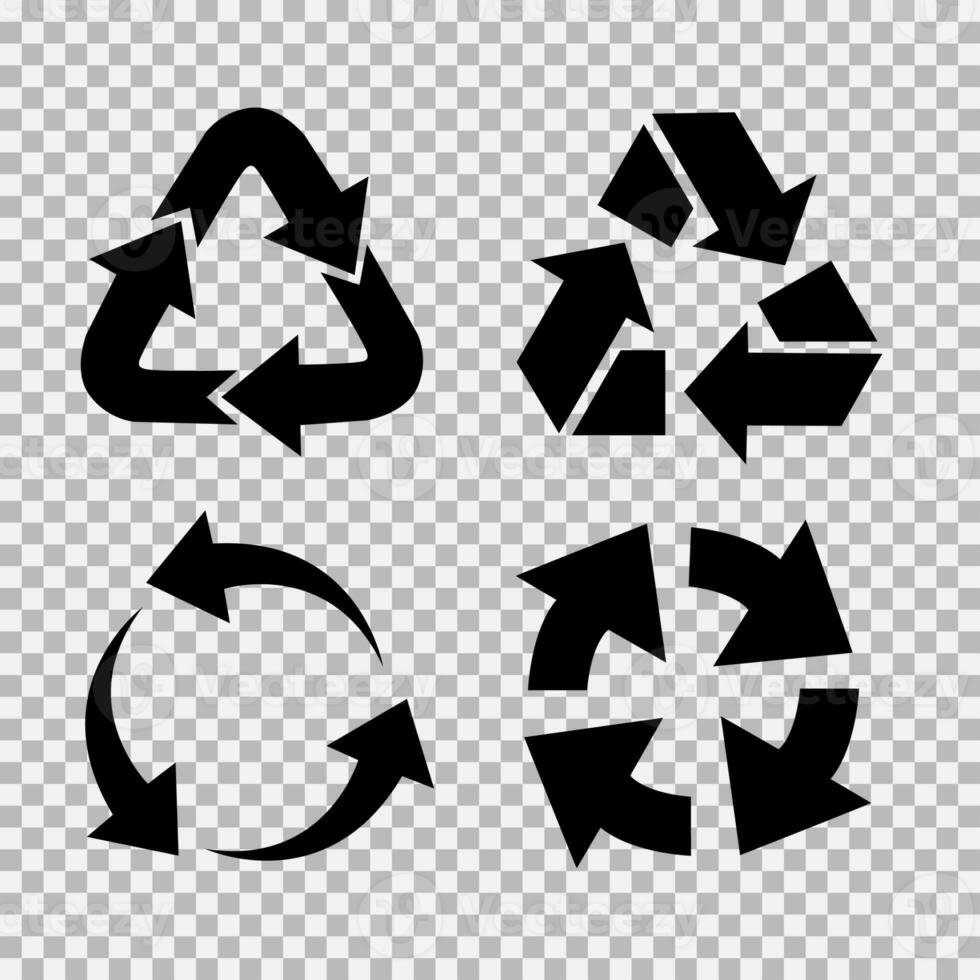 Recycling flat vector icons set. Arrows flat vector icons set photo