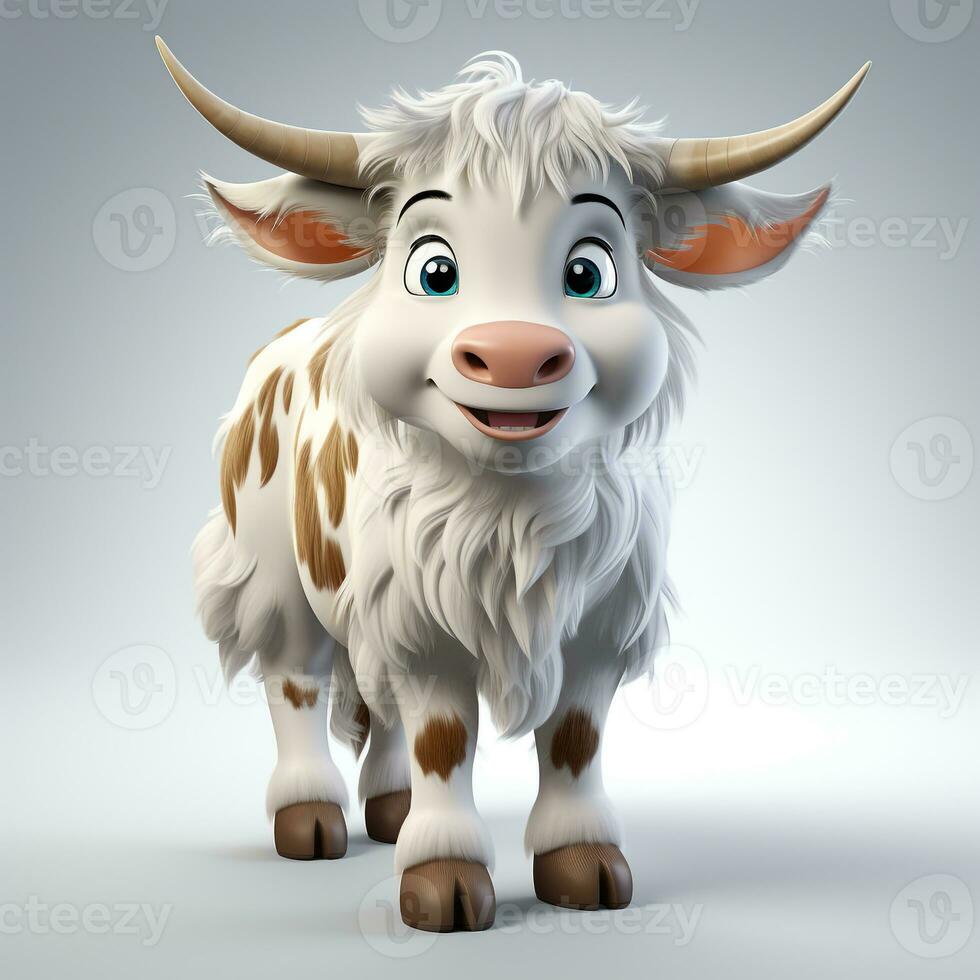 3d cartoon cute bull photo