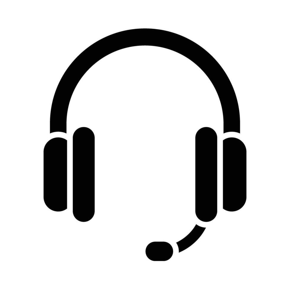 Headset Vector Glyph Icon For Personal And Commercial Use.