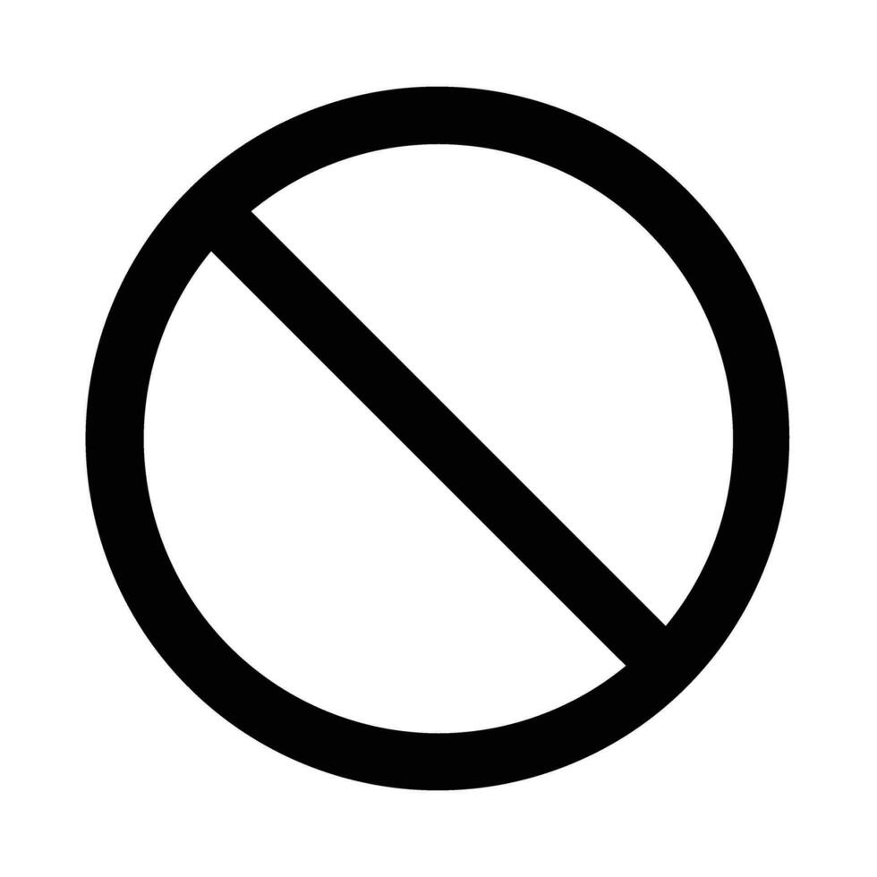 Prohibited Vector Glyph Icon For Personal And Commercial Use.