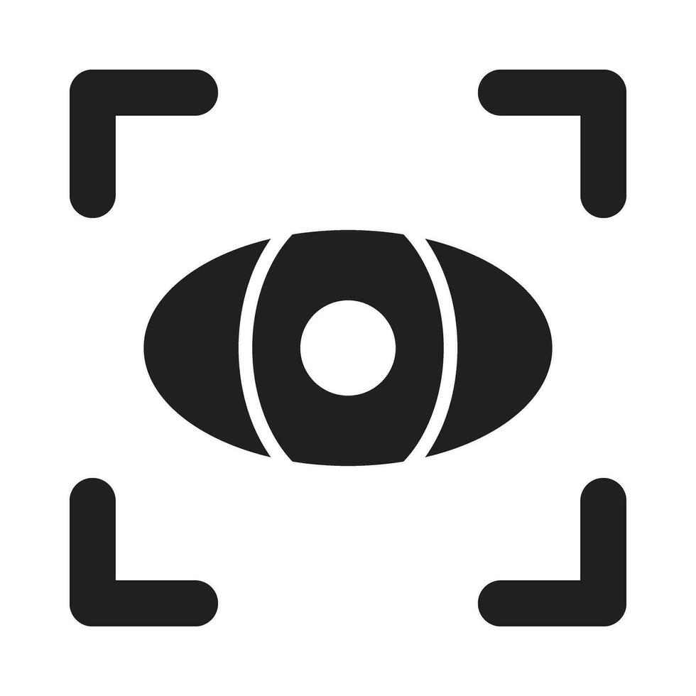 Retinal Scanner Vector Glyph Icon For Personal And Commercial Use.