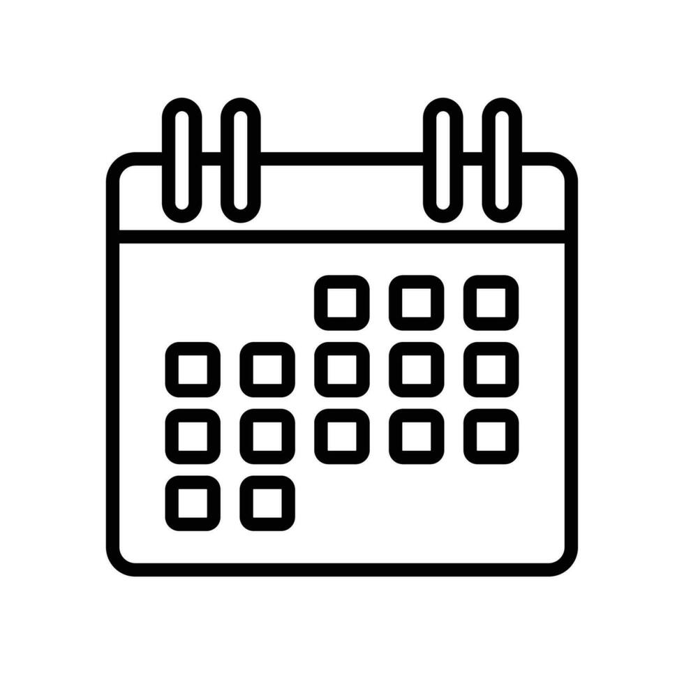 calendar appointment on the wall Line icon style. Date sign, Event pictogram. Agenda, reminder. Monthly Schedule time planner business concept. Vector illustration. Design on white background. EPS 10