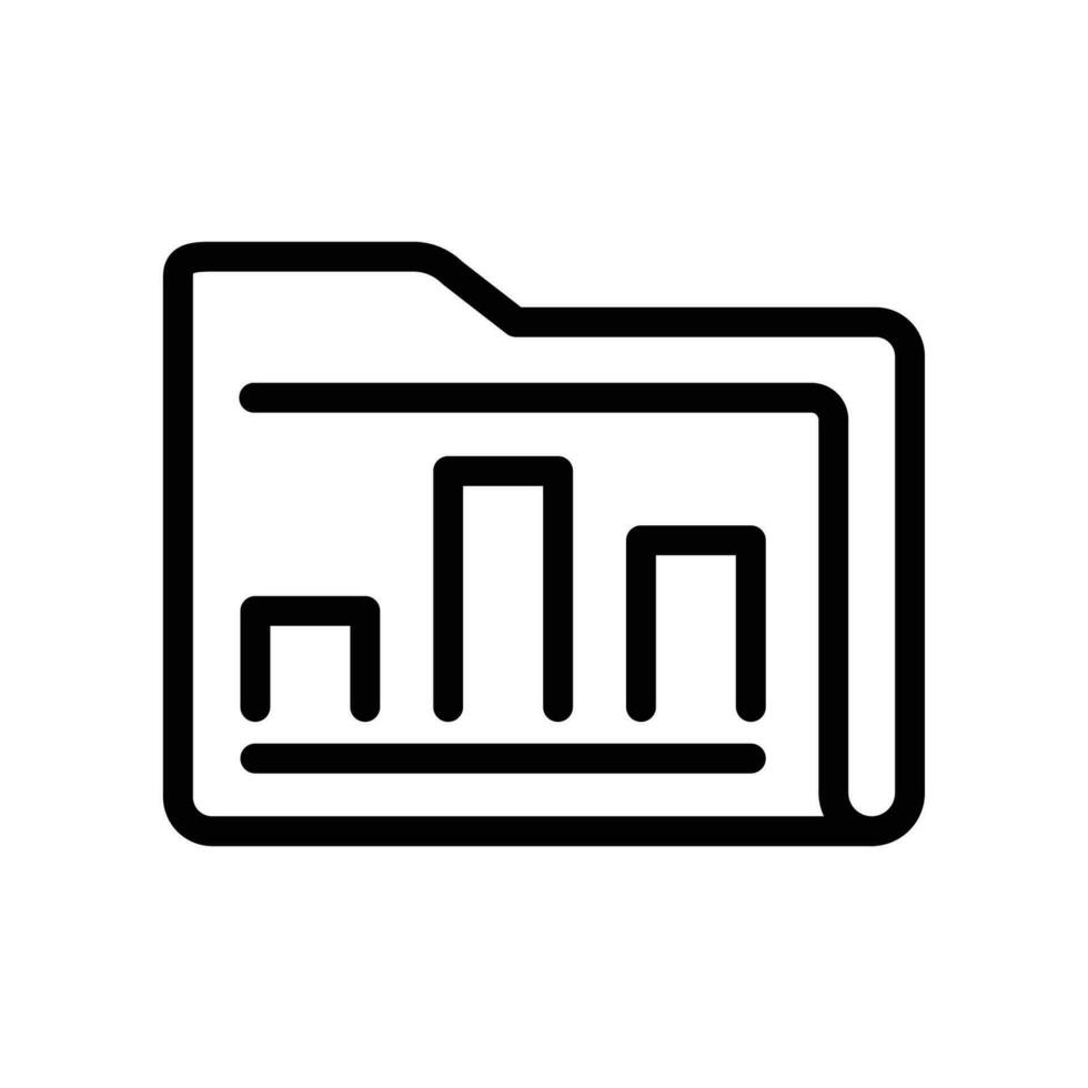 analyze chart statistic folder line icon. Collection and processing of analytical and statistical data. Graphic storage of Project documents. Vector illustration. Design on white background. EPS 10